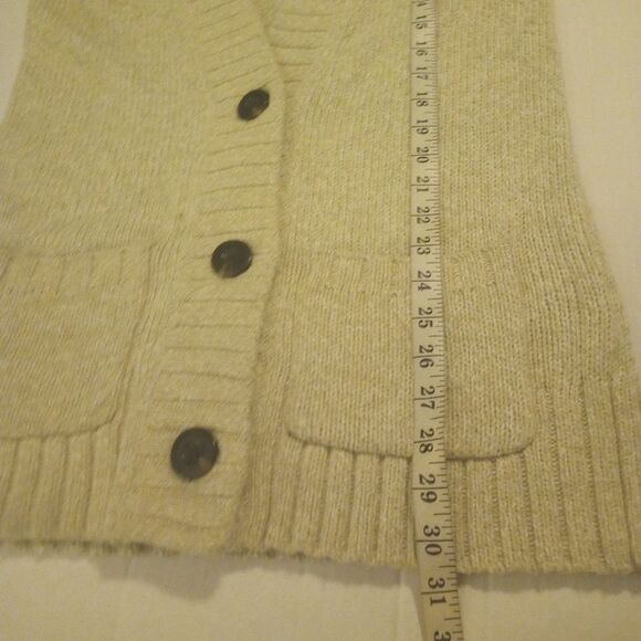 - Eddie Bauer  three quarter length sleeve button down sweater with pockets - Picture 11 of 12